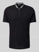 Emporio Armani Slim Fit Poloshirt mit Kontraststreifen in Black, Größe...