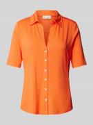 Marc O'Polo T-Shirt mit durchgehender Knopfleiste in Orange, Größe XS