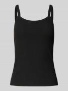 Selected Femme Top mit Feinripp Modell 'CELICA ANNA' in Black, Größe L
