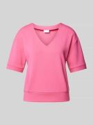 Sportalm T-Shirt mit abgerundetem V-Ausschnitt in Pink, Größe 36