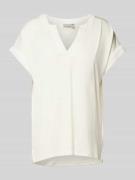 Fransa T-Shirt mit V-Ausschnitt Modell 'Liv' in Offwhite, Größe S