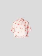 Kenzo Cropped Hemdbluse mit Brusttasche in Rosa, Größe 34