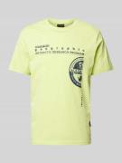 Napapijri T-Shirt mit Label- und Motiv-Print Modell 'MANTA' in Gelb, G...