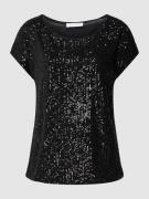 Christian Berg Woman T-Shirt mit Paillettenbesatz in Black, Größe XS