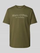Marc O'Polo T-Shirt mit Label-Print in Oliv, Größe S