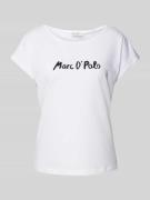 Marc O'Polo T-Shirt mit Label-Print in Weiss, Größe M
