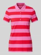 Montego Regular Fit Poloshirt mit Blockstreifen in Pink, Größe M