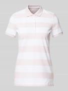 Montego Regular Fit Poloshirt mit Blockstreifen in Rose, Größe XS