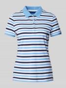 Montego Slim Fit Poloshirt in Two-Tone-Machart in Blau, Größe S