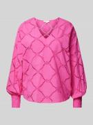 Only Bluse mit V-Ausschnitt Modell 'DORA' in Pink, Größe XS