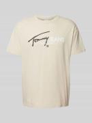Tommy Jeans T-Shirt mit Label-Print Modell 'SPRAY POP COLOR' in Beige,...