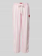 HUGO Pyjama-Hose aus Viskose mit Streifenmuster in Rosa, Größe S