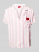 HUGO Pyjama-Oberteil mit Streifenmuster Modell 'TRUE' in Rosa, Größe S