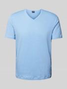 OLYMP Level Five T-Shirt mit V-Ausschnitt in Bleu, Größe S