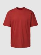 HUGO T-Shirt mit regulärem Schnitt und Label-Print in Rostrot, Größe S
