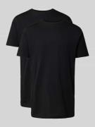 Lerros T-Shirt mit Rundhalsausschnitt im 2er-Pack in Black, Größe S
