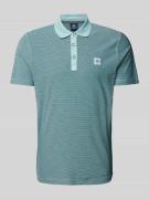 Lerros Poloshirt mit Label-Stitching in Blau, Größe M