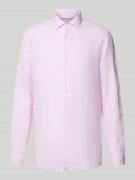 SEIDENSTICKER Slim Fit Leinenhemd mit Kentkragen in Rose, Größe 40