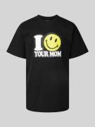MARKET T-Shirt mit Rundhalsausschnitt Modell 'SMILEY YOUR MOM' in Blac...