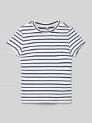 Blue Effect T-Shirt mit Streifenmuster in Weiss, Größe 140