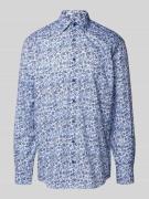 Eterna Comfort Fit Business-Hemd mit Allover-Muster in Bleu, Größe 41