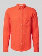 Gant Regular Fit Freizeithemd aus Leinen mit Brusttasche in Orange, Gr...