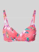 LASCANA Bikini-Oberteil mit floralem Muster in Pink, Größe 38/D