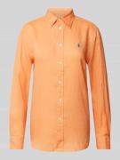 Polo Ralph Lauren Hemdbluse mit Label-Stitching in Orange, Größe XS