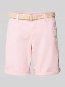 Esprit Regular Fit Shorts mit Gürtel in Flecht-Optik in Rosa, Größe 34