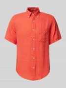 Gant Regular Fit Leinenhemd mit 1/2-Arm in Orange, Größe S
