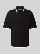 Versace Jeans Couture Poloshirt mit Label-Print in Black, Größe M