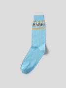 Marni Socken mit Label-Print in Blau, Größe M
