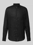 Drykorn Regular Fit Leinenhemd mit Stehkragen Modell 'TAROK' in Black,...
