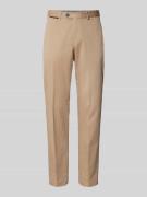 Hiltl Slim Fit Hose mit Bügelfalten Modell 'PEAKER' in Sand, Größe 46