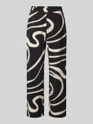 B.Young Wide Leg Stoffhose mit Allover-Print Modell 'Ibine' in Black, ...