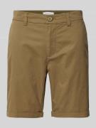 Knowledge Cotton Apparel Regular Fit Bermudas Modell 'CHUCK' in Oliv, ...