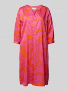 Milano Italy Knielanges Kleid mit Allover-Muster in Pink, Größe 40