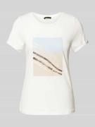 More & More T-Shirt mit Paillettenbesatz in Offwhite, Größe 38