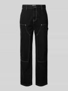 REVIEW Regular Fit Jeans mit verstärktem Kniebereich in Black, Größe X...