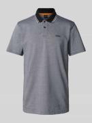 BOSS Orange Slim Fit Poloshirt mit Label-Print in Black, Größe S