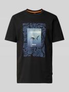 BOSS Orange T-Shirt mit Label-Motiv-Print Modell 'Te_Tucan' in Black, ...