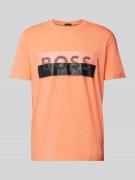 BOSS Green T-Shirt mit Label-Print in Hellrot, Größe S