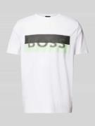 BOSS Green T-Shirt mit Label-Print in Weiss, Größe M