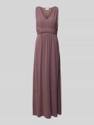 Vila Maxikleid mit V-Ausschnitt in Mauve, Größe 42