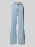 Jake*s Casual Jeans mit floralen Stitchings in Jeansblau, Größe 42