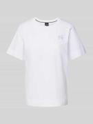 BOSS T-Shirt mit Label-Stitching Modell 'Elphi' in Weiss, Größe XS