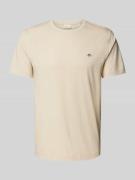 Gant Regular Fit T-Shirt in Melange-Optik in Sand, Größe L