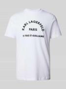 Karl Lagerfeld T-Shirt mit Label-Stitching in Weiss, Größe S