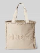 HUGO Handtasche mit Label-Stitching Modell 'Becky' in Taupe, Größe One...