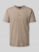 BOSS Orange T-Shirt mit Label-Print Modell 'Tokks' in Beige, Größe XXL